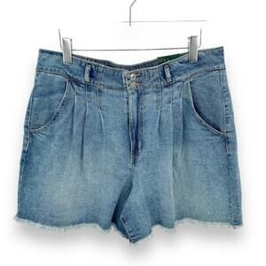 Wild Fable highest rise A line shorts blue medium wash denim size 18 NEW 34"